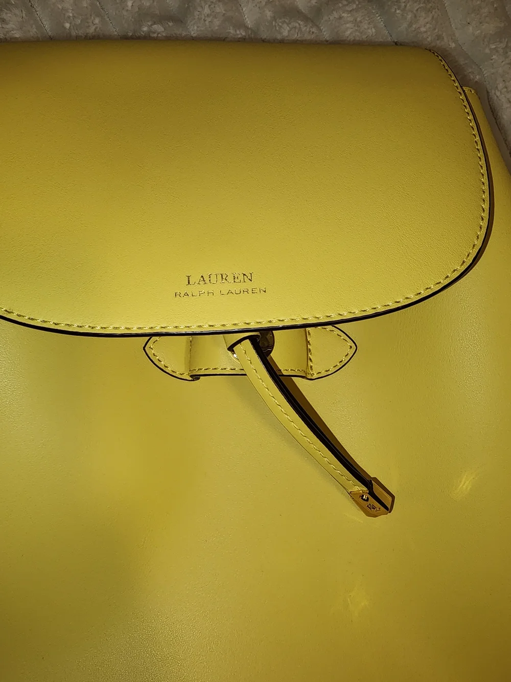 Lauren Ralph Lauren Yellow Leather Backpack Crossbody